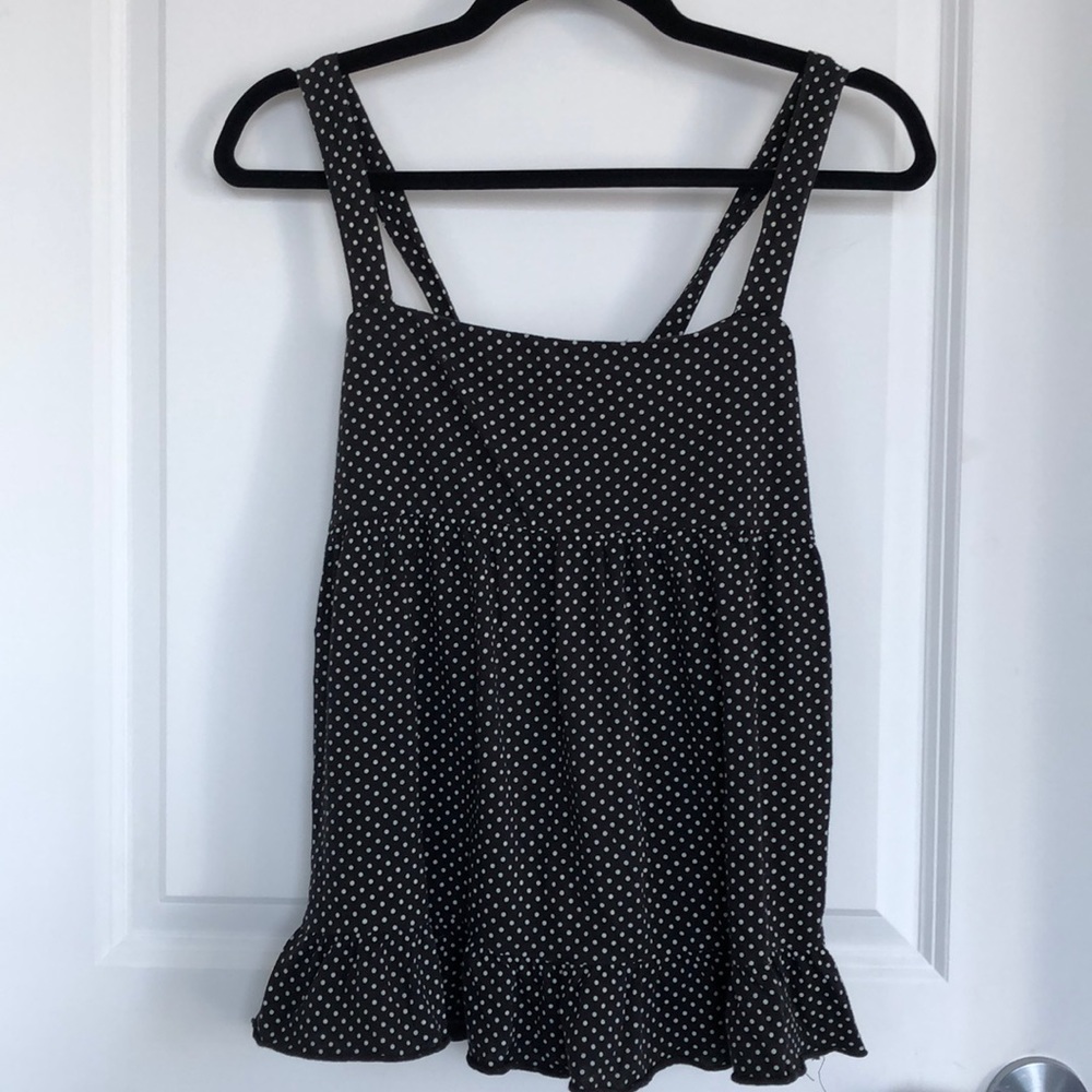 J. CREW Polkadot ruffle tank